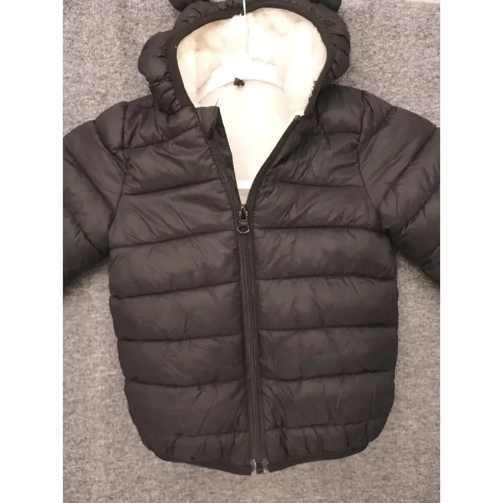 Cecorc Puff Jacket Baby 2T Puffer Coat Hooded Zip Black